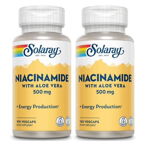 2 Pack - Solaray Niacinamide 500mg Vitamin B-3 100 VegCaps