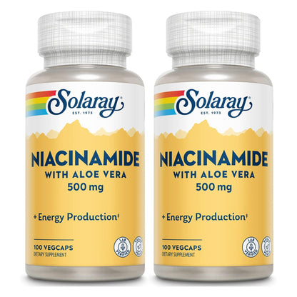 2 Pack - Solaray Niacinamide 500mg Vitamin B-3 100 VegCaps