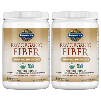 2 Pack - Garden of Life Raw Organic Fiber Powder Superfoods 10 Servings