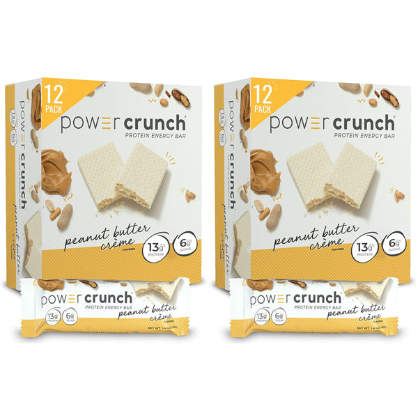 2 Pack - Power Crunch Protein Wafer Bars Peanut Butter Creme 12 Count