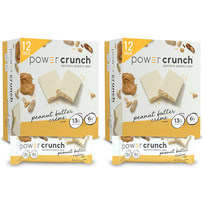 2 Pack - Power Crunch Protein Wafer Bars Peanut Butter Creme 12 Count