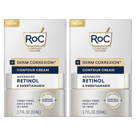 2 Pack - RoC Derm Correxion Contour Retinol Cream for Face and Neck 1.7oz RoC