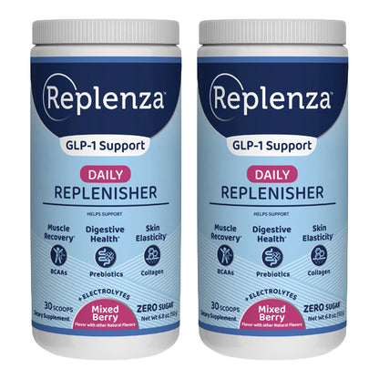 2 Pack - Replenza GLP-1 Support Daily Replenisher Mixed Berry 30 Scoops Replenza