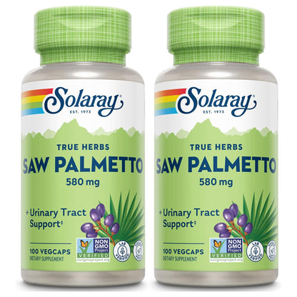 2 Pack - Solaray Saw Palmetto Berry 580mg Prostate Health 100 VegCaps