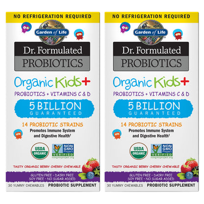 2 Pack - Garden of Life Dr. Formulated Probiotics Organic Kids+ Gummy Berry Cherry 30 Count