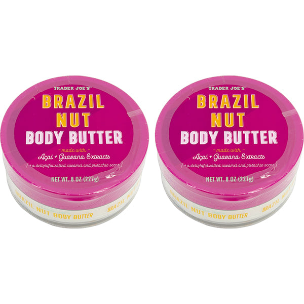 2 Pack - Trader Joe's Brazil Nut Body Butter Made With Acai 8oz