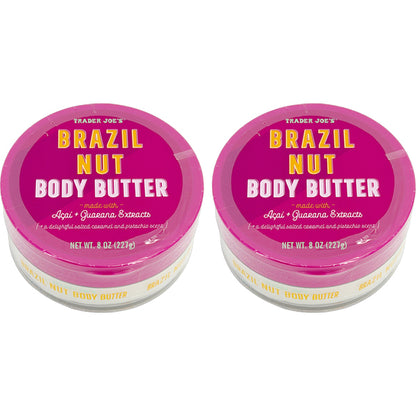 2 Pack - Trader Joe's Brazil Nut Body Butter Made With Acai 8oz