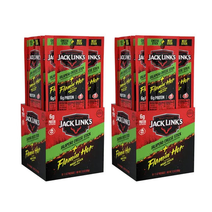 2 Pack - Jack Link's Flamin' Hot Flavored Meat & Jalapeno Cheese Sticks 16 Count Each