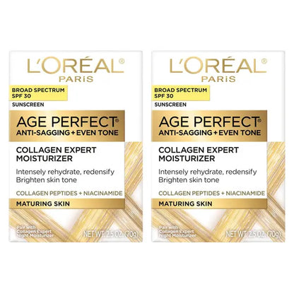 2 Pack - L'Oreal Paris Age Perfect Collagen Expert Anti-Aging Day Moisturizer 2.5oz L'Oreal
