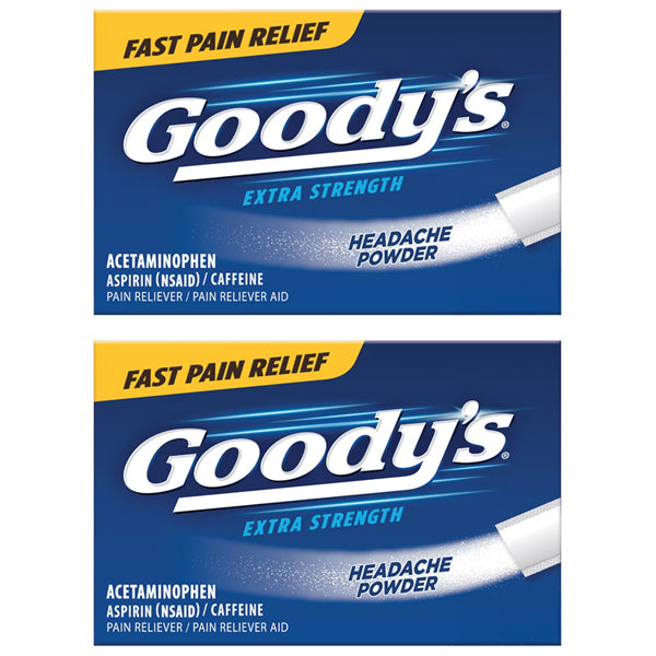 2 Pack - Goody's Extra Strength Headache and Pain Relief Powder Aspirin 50 Count
