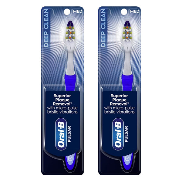 2 Pack - Oral-B Vibrating Expert Clean Battery Powered Pulsar Toothbrush Medium Oral B