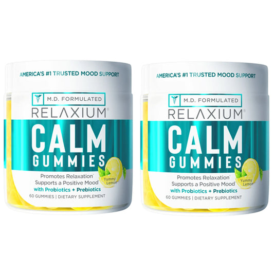 2 Pack - Relaxium Calm Gummies with Probiotics + Prebiotics Lemon 60 Count
