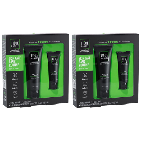 2 Pack - Tiege Hanley Basic Men's Facial Skin Care Set 30-Day 2 Piece Kit Tiege Hanley