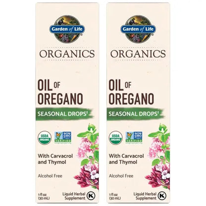 2 Pack - Garden of Life Organics Oil of Oregano Seasonal Drops 1fl oz Garden of Life