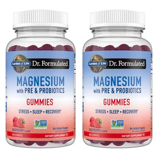 2 Pack - Garden of Life Magnesium Citrate Supplement Raspberry Gummies 60 Count Garden of Life