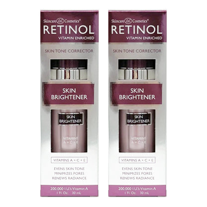 2 Pack - Skincare Cosmetics Retinol Vitamin Enriched Skin Brightener 1oz