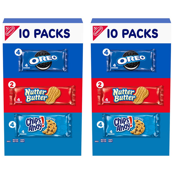 2 Pack - Nutter Butter, Oreo, Chips Ahoy! Nabisco Sweet Variety Pack 10 Count Each
