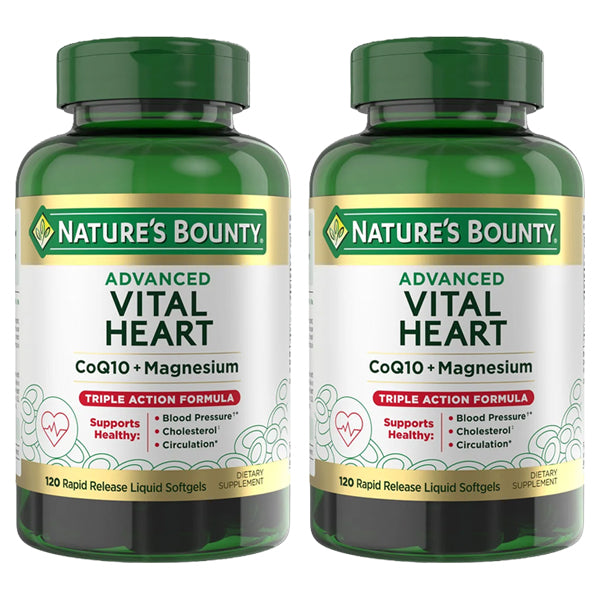 2 Pack - Nature's Bounty Advanced Triple Action Vital Heart 120 Softgels Each Nature's Bounty