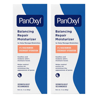 2 Pack - PanOxyl PM Balancing Repair Moisturizer with Niacinamide 3oz PanOxyl