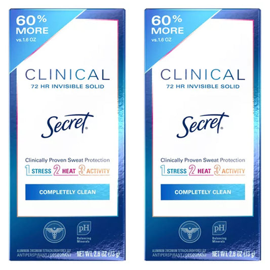 2 Pack - Secret Clinical Antiperspirant for Women Completely Clean Scent 2.6oz