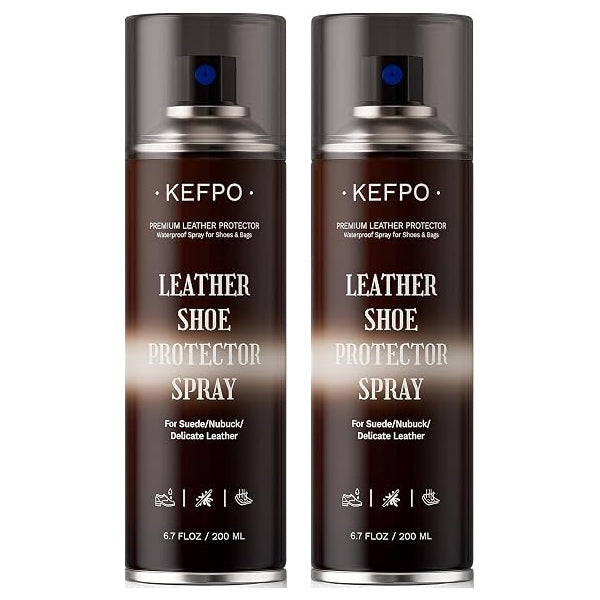 2 Pack - Kefpo Leather Protector Spray for Shoes Daily Protection for Dress Shoes 6.7oz KEFPO