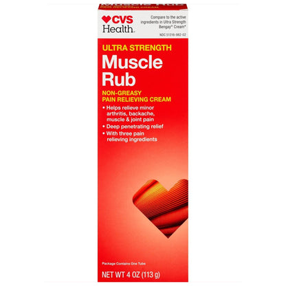 2 Pack - CVS Health Ultra Strength Muscle Rub Cream 4oz
