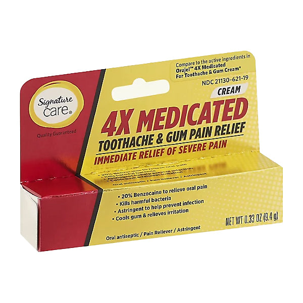 2 Pack - Signature Care 4x Medicated Toothache & Gum Pain Relief 0.33oz Signature Care