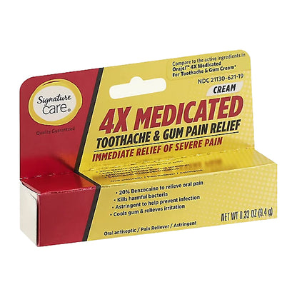 2 Pack - Signature Care 4x Medicated Toothache & Gum Pain Relief 0.33oz Signature Care