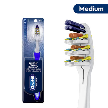 2 Pack - Oral-B Vibrating Expert Clean Battery Powered Pulsar Toothbrush Medium Oral B