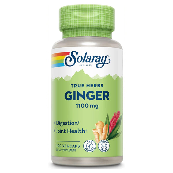 2 Pack - Solaray Ginger Root 1100mg for Healthy Digestion 100 VegCaps