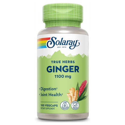 2 Pack - Solaray Ginger Root 1100mg for Healthy Digestion 100 VegCaps