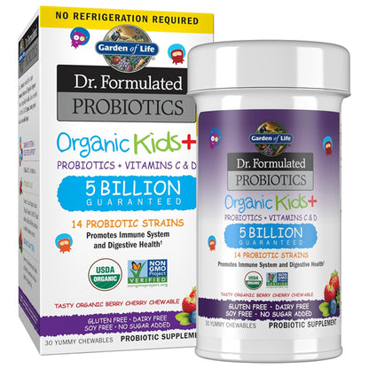 2 Pack - Garden of Life Dr. Formulated Probiotics Organic Kids+ Gummy Berry Cherry 30 Count