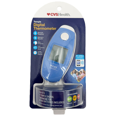 2 Pack - CVS Health Temple Digital Thermometer Non-Invasive 6 Sec Reading CVS