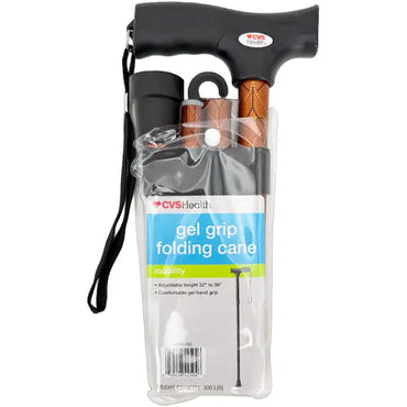 2 Pack - CVS Health Gel Grip Adjustable Height Folding Cane CVS