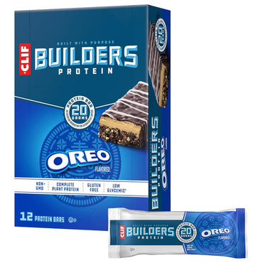 2 Pack - CLIF BUILDERS Protein Bars OREO-Flavored 20g Plant Based Protein 12 Count Each