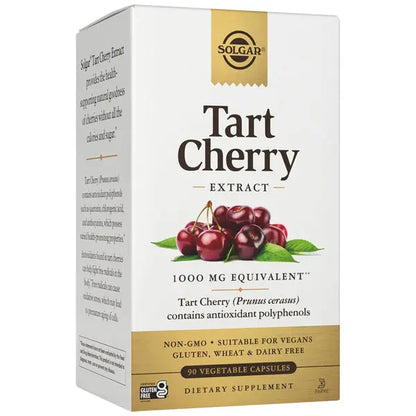 2 Pack - Solgar Tart Cherry Extract 1000mg Non-GMO 90 Vegan Capsules Solgar