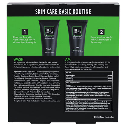 2 Pack - Tiege Hanley Basic Men's Facial Skin Care Set 30-Day 2 Piece Kit Tiege Hanley