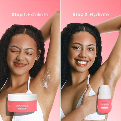 Bushbalm 2-Step Ingrown Hair Routine - Watermelon Sugar Oil & Body Scrub Bushbalm