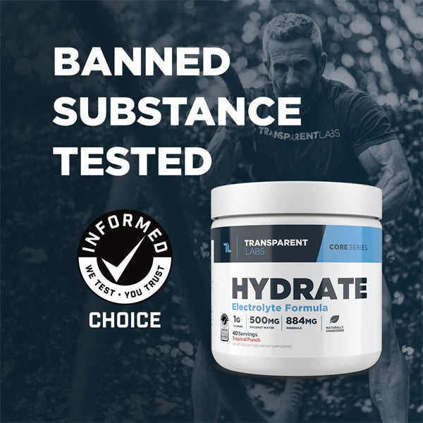 2 Pack - Transparent Labs Hydrate Electrolyte Formula Peach Mango 40 Servings