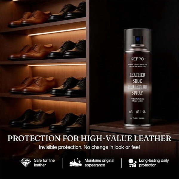 2 Pack - Kefpo Leather Protector Spray for Shoes Daily Protection for Dress Shoes 6.7oz KEFPO