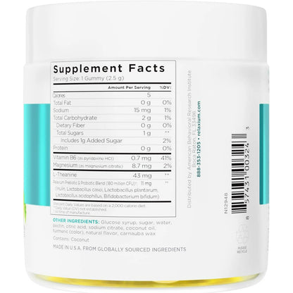 2 Pack - Relaxium Calm Gummies with Probiotics + Prebiotics Lemon 60 Count