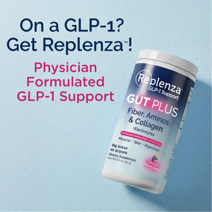 2 Pack - Replenza GLP-1 Support Daily Replenisher Mixed Berry 30 Scoops Replenza