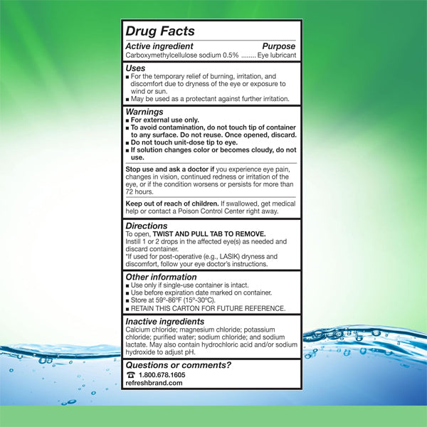 2 Pack - Refresh Plus Lubricant Eye Drops 70 Single Use Containers Each Refresh