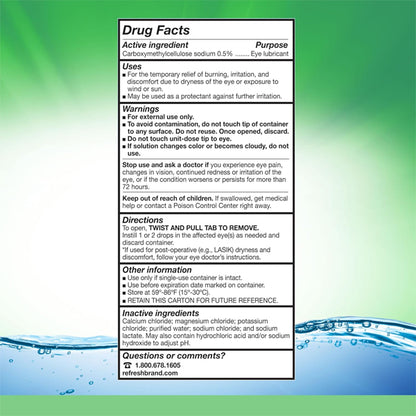 2 Pack - Refresh Plus Lubricant Eye Drops 70 Single Use Containers Each Refresh