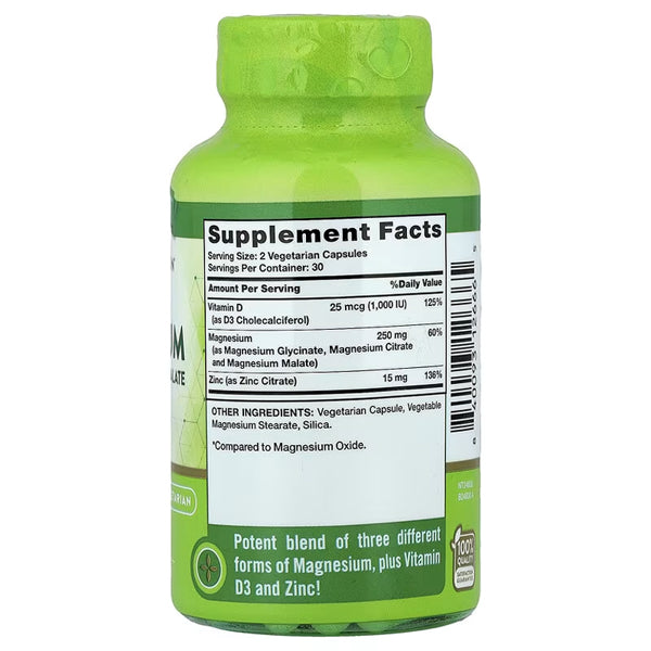 2 Pack - Nature's Truth, Triple Magnesium + D3 & Zinc, 60 Capsules Each Nature's Truth