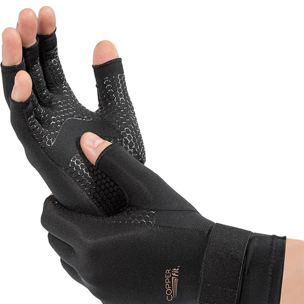 2 Pairs - Copper Fit Unisex Hand Relief Compression Gloves Small/Medium Size Copper Fit