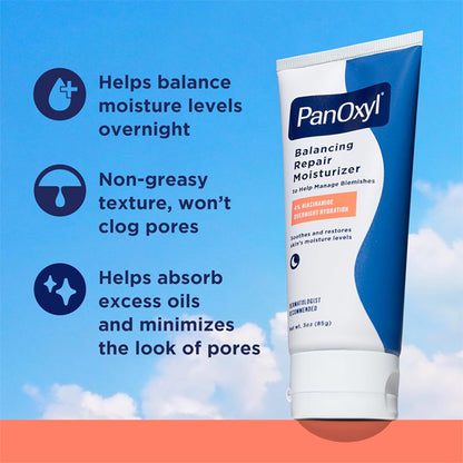 2 Pack - PanOxyl PM Balancing Repair Moisturizer with Niacinamide 3oz PanOxyl