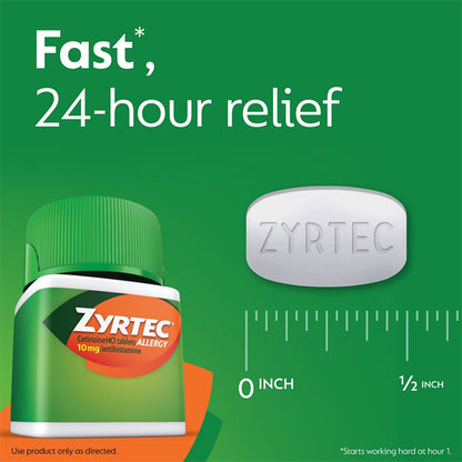 2 Pack - Zyrtec 24 Hour Allergy Relief Tablets, 40 Count Bonus Pack Zyrtec