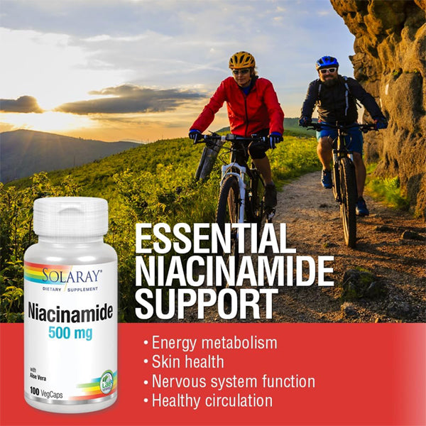 2 Pack - Solaray Niacinamide 500mg Vitamin B-3 100 VegCaps