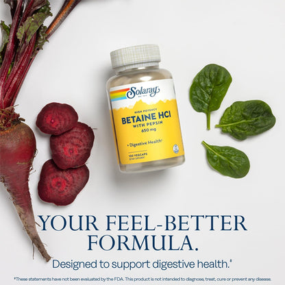 2 Pack - Solaray High Potency Betaine HCL with Pepsin 100 VegCaps